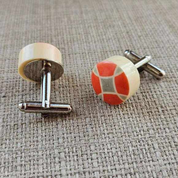 Cuff Links Men Dress Shirt Cuff Studs Orange Cufflinks Men Jewelry Unbranded - Picture 7 of 10